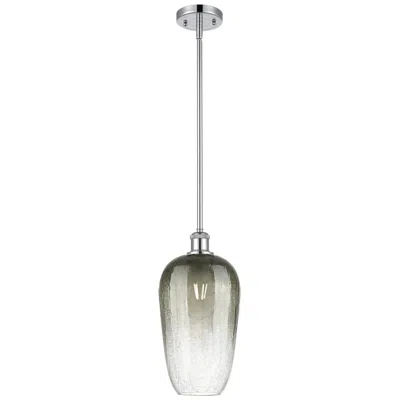 Innovations Lighting Ballston Brookhaven Flute 7"w Chrome Stem Mini Pendant W/ Slate Shade