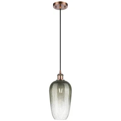 Innovations Lighting Ballston Brookhaven Flute 7"w Copper Cord Mini Pendant W/ Slate Shade