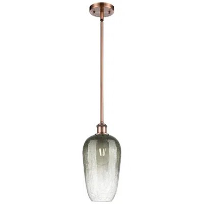 Innovations Lighting Ballston Brookhaven Flute 7"w Copper Stem Mini Pendant W/ Slate Shade In Gold