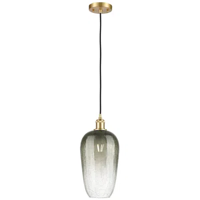 Innovations Lighting Ballston Brookhaven Flute 7"w Gold Cord Mini Pendant W/ Slate Shade