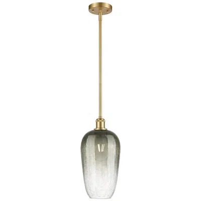 Innovations Lighting Ballston Brookhaven Flute 7"w Gold Stem Mini Pendant W/ Slate Shade