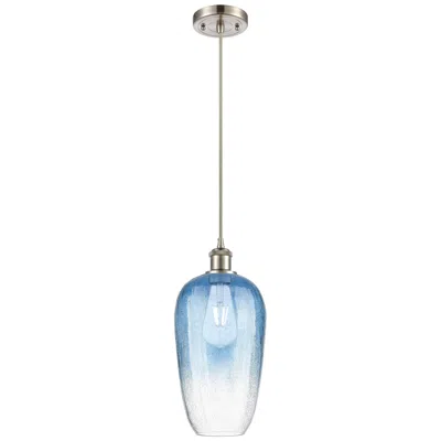 Innovations Lighting Ballston Brookhaven Flute 7"w Nickel Cord Pendant W/ Sapphire Shade