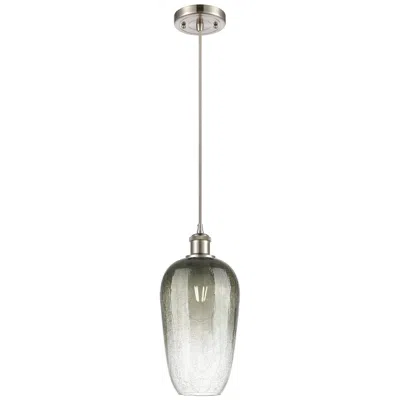 Innovations Lighting Ballston Brookhaven Flute 7"w Nickel Cord Pendant W/ Slate Shade