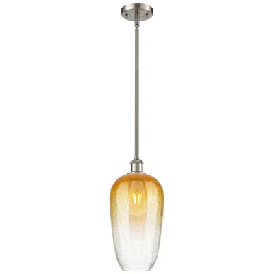 Innovations Lighting Ballston Brookhaven Flute 7"w Nickel Stem Pendant W/ Amber Shade