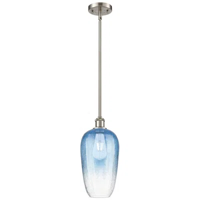 Innovations Lighting Ballston Brookhaven Flute 7"w Nickel Stem Pendant W/ Sapphire Shade