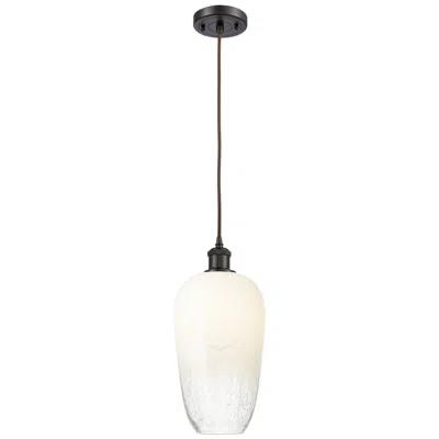 Innovations Lighting Ballston Brookhaven Flute 7"w Oiled Bronze Cord Pendant W/ Opal Shade