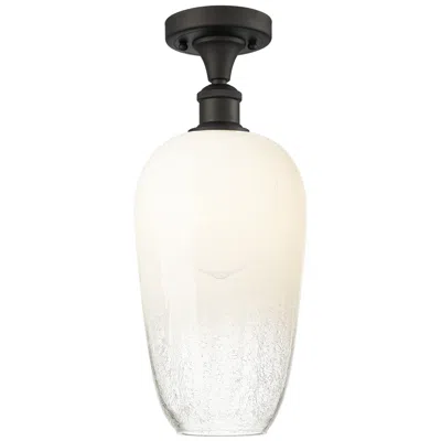 Innovations Lighting Ballston Brookhaven Flute 7"w Oiled Bronze Semi-flush W/ Opal Shade