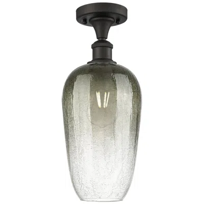 Innovations Lighting Ballston Brookhaven Flute 7"w Oiled Bronze Semi-flush W/ Slate Shade