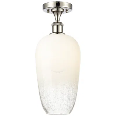 Innovations Lighting Ballston Brookhaven Flute 7"w Polished Nickel Semi-flush W/ Opal Shade