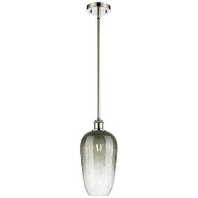 Innovations Lighting Ballston Brookhaven Flute 7"w Polished Nickel Stem Pendant W/ Slate Shade