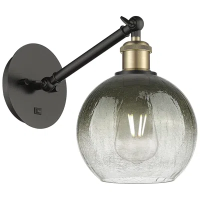 Innovations Lighting Ballston Brookhaven Globe 10"h Black Brass Swivel Sconce W/ Slate Shade