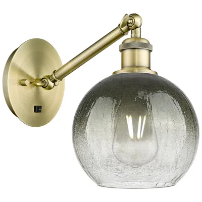 Innovations Lighting Ballston Brookhaven Globe 10"h Brass Swivel Sconce With Slate Shade