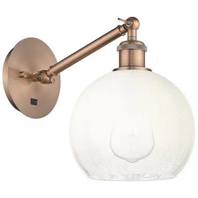 Innovations Lighting Ballston Brookhaven Globe 10"h Copper Swivel Sconce With Opal Shade