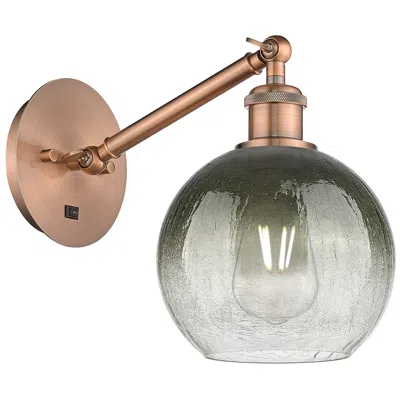 Innovations Lighting Ballston Brookhaven Globe 10"h Copper Swivel Sconce With Slate Shade