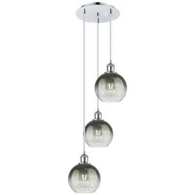 Innovations Lighting Ballston Brookhaven Globe 14"w 3-lt Chrome Cord Pendant W/ Slate Shade