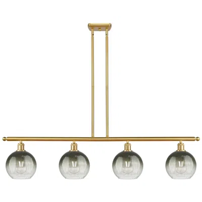Innovations Lighting Ballston Brookhaven Globe 48"w 4-lt Gold Stem Island Light W/ Slate Shade