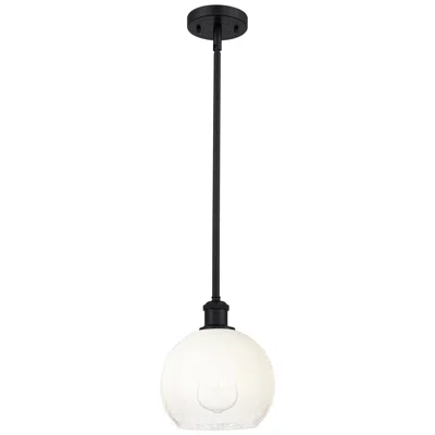 Innovations Lighting Ballston Brookhaven Globe 8"w Black Stem Mini Pendant W/ Opal Shade