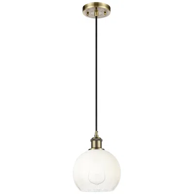 Innovations Lighting Ballston Brookhaven Globe 8"w Brass Cord Mini Pendant W/ Opal Shade