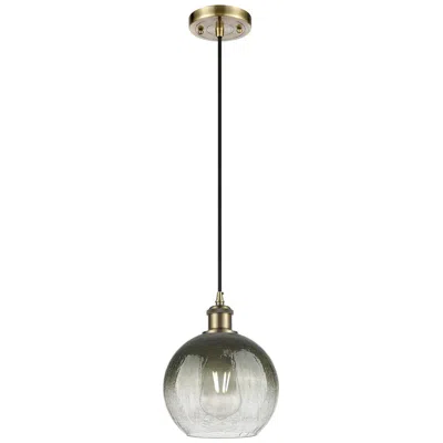 Innovations Lighting Ballston Brookhaven Globe 8"w Brass Cord Mini Pendant W/ Slate Shade