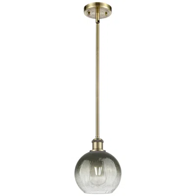 Innovations Lighting Ballston Brookhaven Globe 8"w Brass Stem Mini Pendant W/ Slate Shade