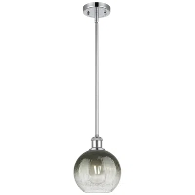 Innovations Lighting Ballston Brookhaven Globe 8"w Chrome Stem Mini Pendant W/ Slate Shade