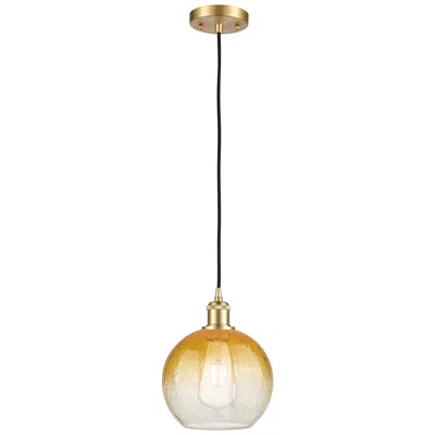 Innovations Lighting Ballston Brookhaven Globe 8"w Gold Cord Mini Pendant W/ Amber Shade