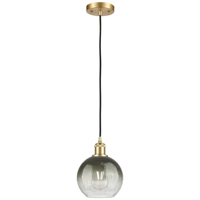 Innovations Lighting Ballston Brookhaven Globe 8"w Gold Cord Mini Pendant W/ Slate Shade
