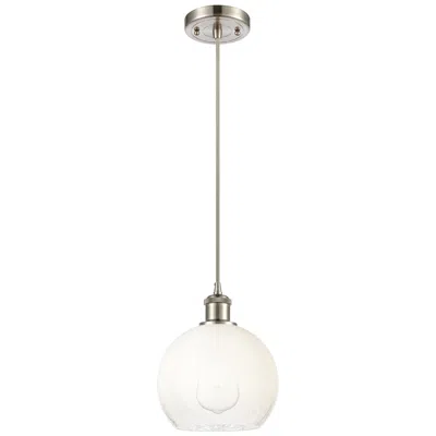 Innovations Lighting Ballston Brookhaven Globe 8"w Nickel Cord Pendant W/ Opal Shade
