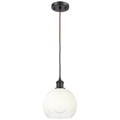 Innovations Lighting Ballston Brookhaven Globe 8"w Oiled Bronze Cord Pendant W/ Opal Shade