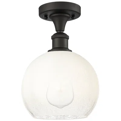 Innovations Lighting Ballston Brookhaven Globe 8"w Oiled Bronze Semi-flush W/ Opal Shade