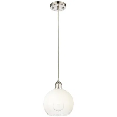Innovations Lighting Ballston Brookhaven Globe 8"w Polished Nickel Cord Pendant W/ Opal Shade