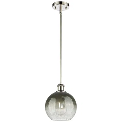 Innovations Lighting Ballston Brookhaven Globe 8"w Polished Nickel Stem Pendant W/ Slate Shade