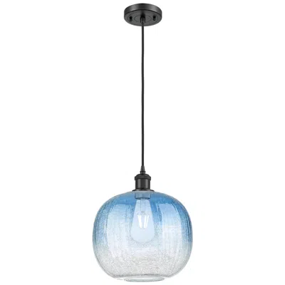 Innovations Lighting Ballston Brookhaven Sphere 11"w Black Cord Pendant W/ Sapphire Shade