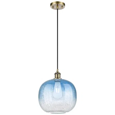 Innovations Lighting Ballston Brookhaven Sphere 11"w Brass Cord Pendant W/ Sapphire Shade