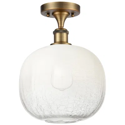 Innovations Lighting Ballston Brookhaven Sphere 11"w Brushed Brass Semi-flush W/ Opal Shade