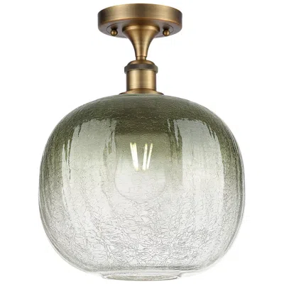 Innovations Lighting Ballston Brookhaven Sphere 11"w Brushed Brass Semi-flush W/ Slate Shade