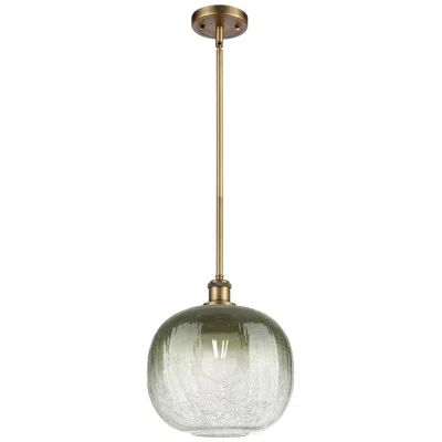 Innovations Lighting Ballston Brookhaven Sphere 11"w Brushed Brass Stem Pendant W/ Slate Shade