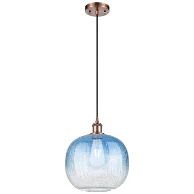 Innovations Lighting Ballston Brookhaven Sphere 11"w Copper Cord Pendant W/ Sapphire Shade