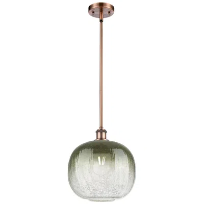 Innovations Lighting Ballston Brookhaven Sphere 11"w Copper Stem Pendant W/ Slate Shade In Brown