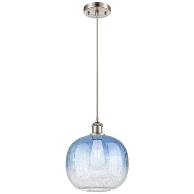 Innovations Lighting Ballston Brookhaven Sphere 11"w Nickel Cord Pendant W/ Sapphire Shade