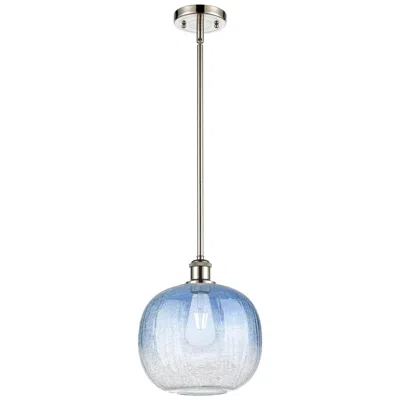 Innovations Lighting Ballston Brookhaven Sphere 11"w Nickel Stem Pendant W/ Sapphire Shade