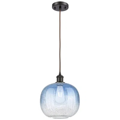 Innovations Lighting Ballston Brookhaven Sphere 11"w Oiled Bronze Cord Pendant W/ Sapphire Shade