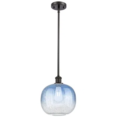Innovations Lighting Ballston Brookhaven Sphere 11"w Oiled Bronze Stem Pendant W/ Sapphire Shade
