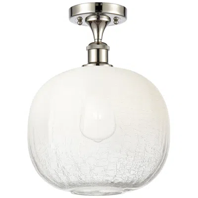 Innovations Lighting Ballston Brookhaven Sphere 11"w Polished Nickel Semi-flush W/ Opal Shade