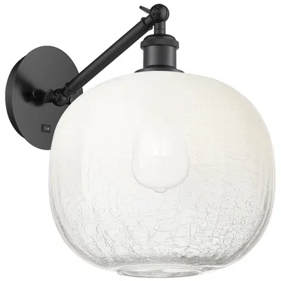Innovations Lighting Ballston Brookhaven Sphere 12"h Black Swivel Sconce W/ Opal Shade