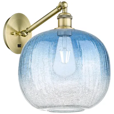 Innovations Lighting Ballston Brookhaven Sphere 12"h Brass Swivel Sconce W/ Sapphire Shade