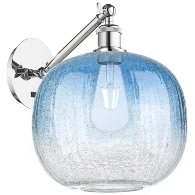 Innovations Lighting Ballston Brookhaven Sphere 12"h Chrome Swivel Sconce W/ Sapphire Shade