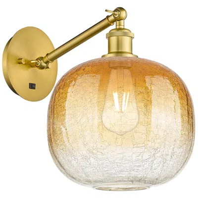 Innovations Lighting Ballston Brookhaven Sphere 12"h Gold Swivel Sconce W/ Amber Shade