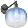 Innovations Lighting Ballston Brookhaven Sphere 12"h Oiled Bronze Swivel Sconce W/ Blue Shade In Blue