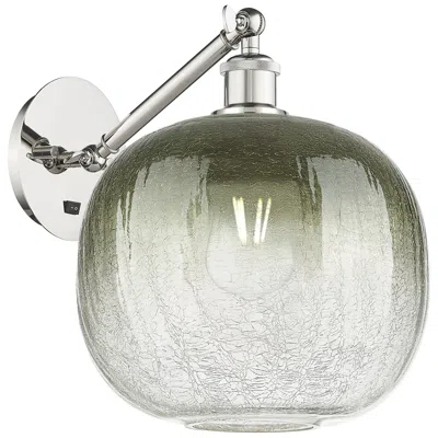 Innovations Lighting Ballston Brookhaven Sphere 12"h Polish Nickel Swivel Sconce W/ Slate Shade